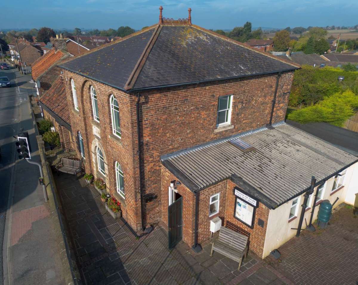 Picture of the Village Hall taken with a drone by Cllr Haydn Rees Jones